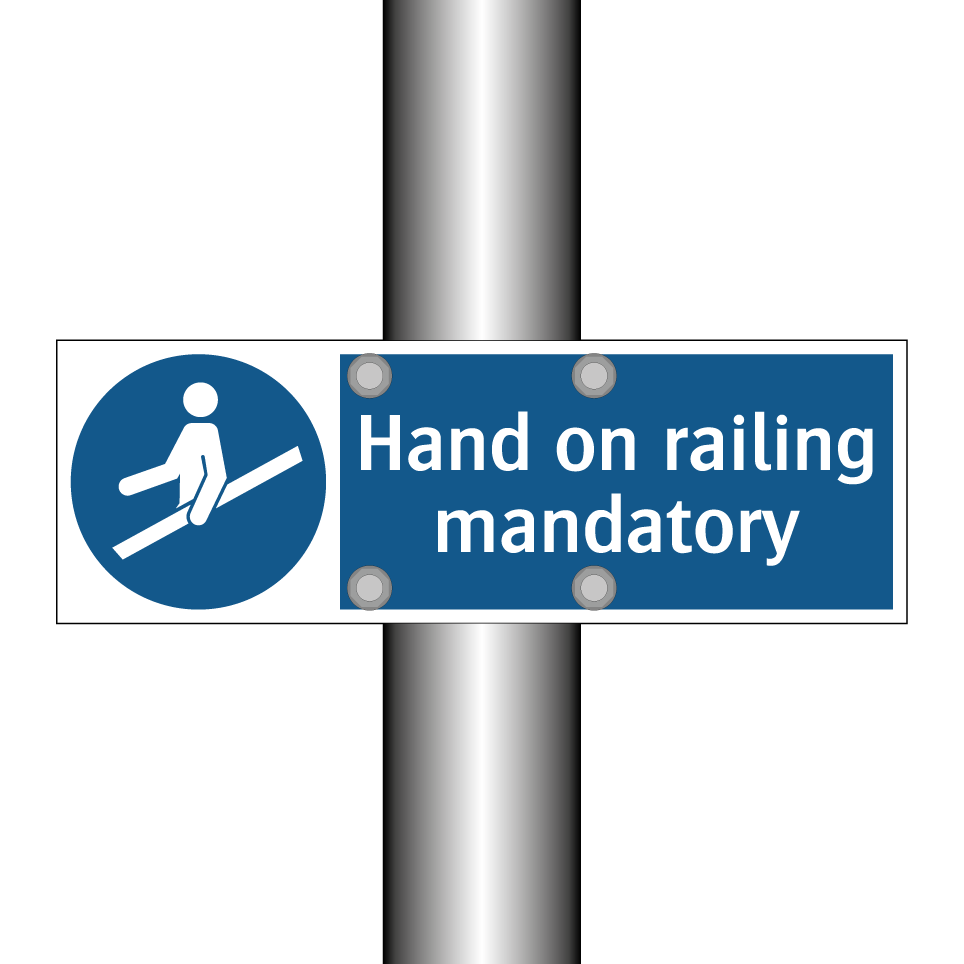 Hand on railing mandatory
