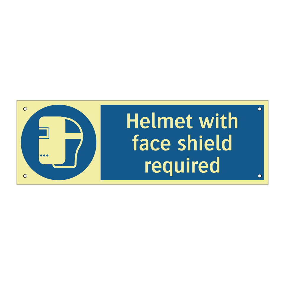 Helmet with face shield required