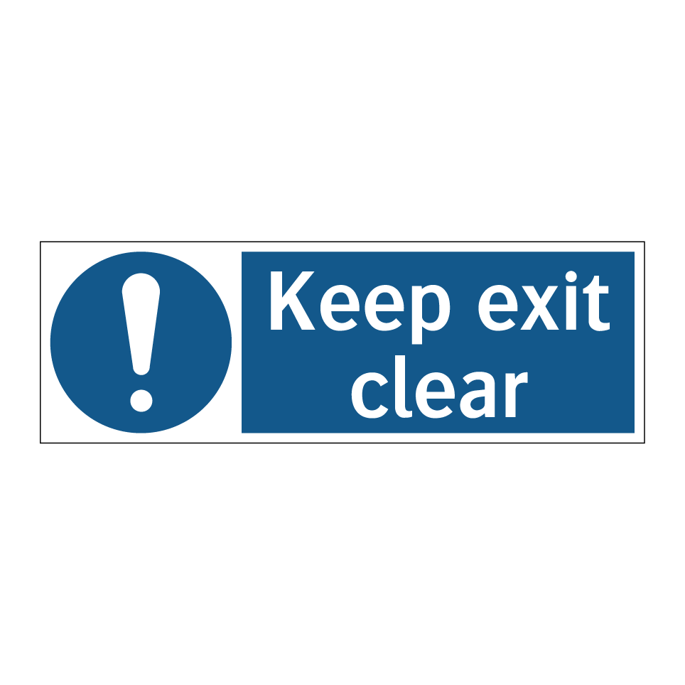Keep exit clear