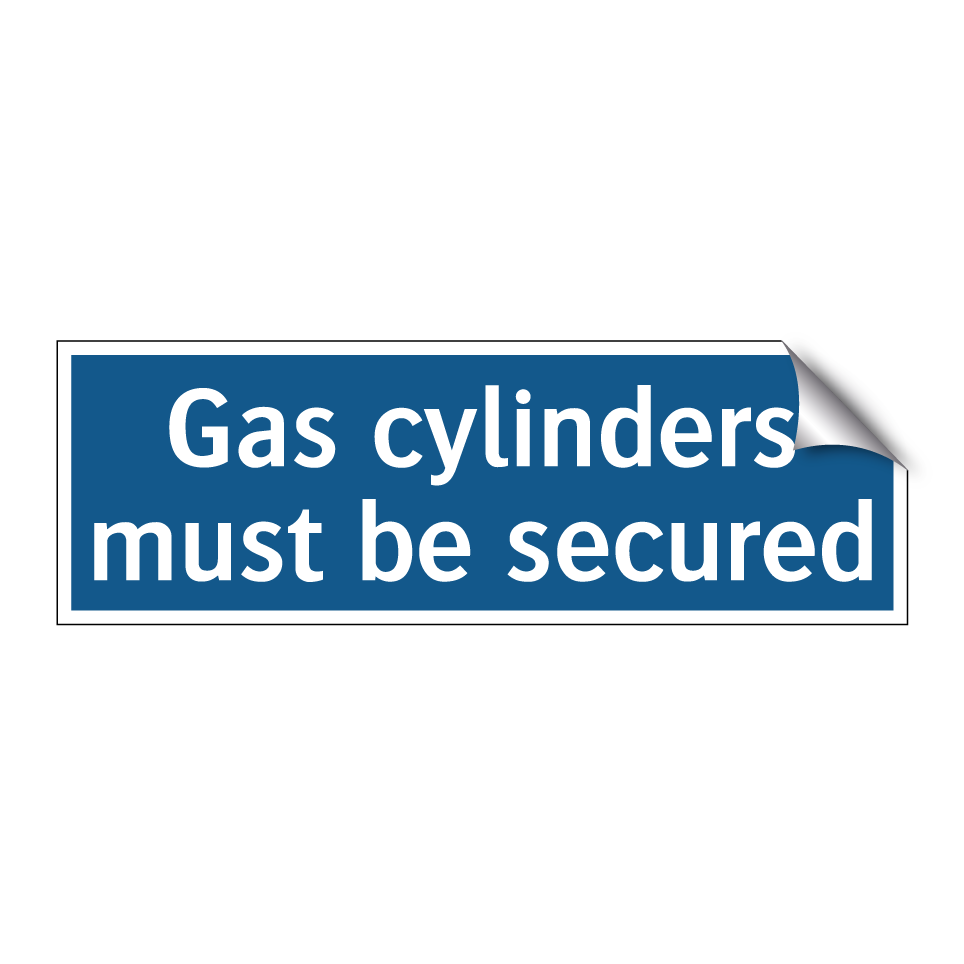 Gas cylinders must be secured