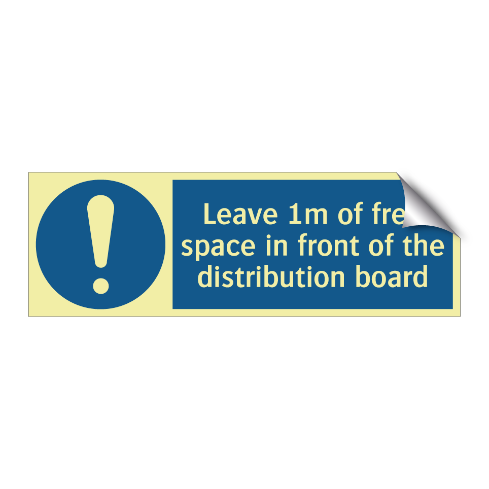 Leave 1m of free space in front of the distribution board