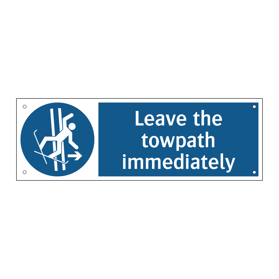 Leave the towpath immediately