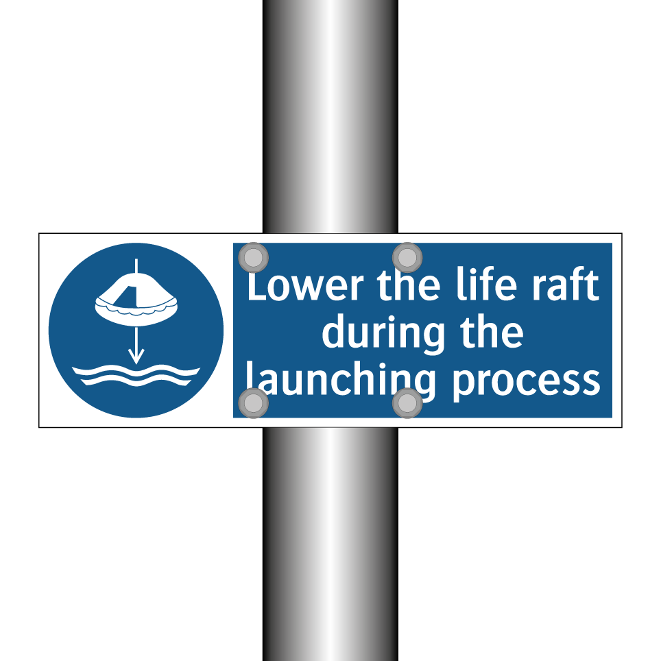 Lower the life raft during the launching process