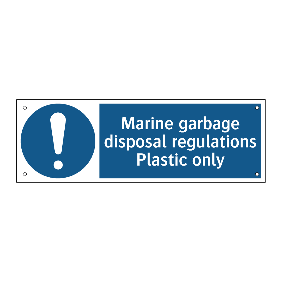 Marine garbage disposal regulations Plastic only