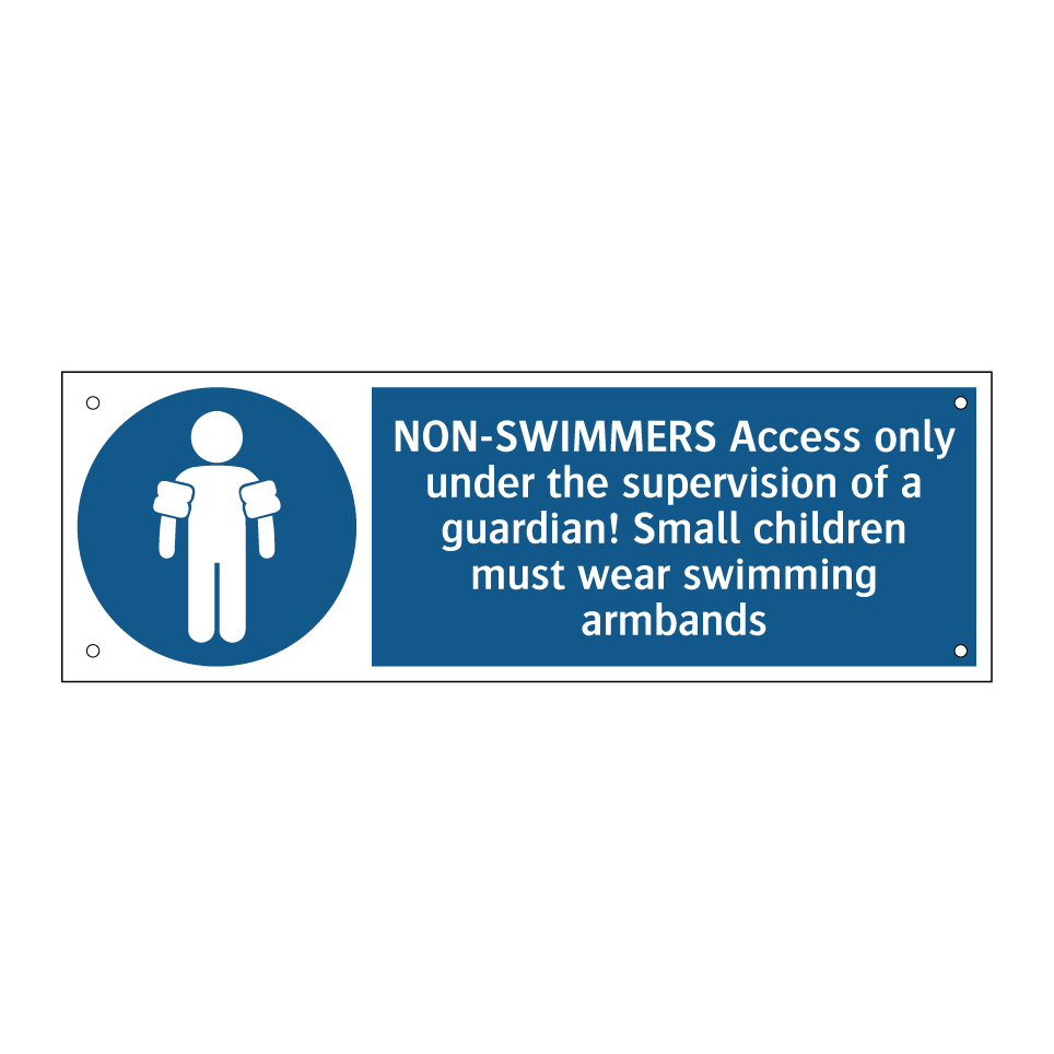 NON-SWIMMERS Access only under the supervision of a guardian! Small children must wear swimming armbands