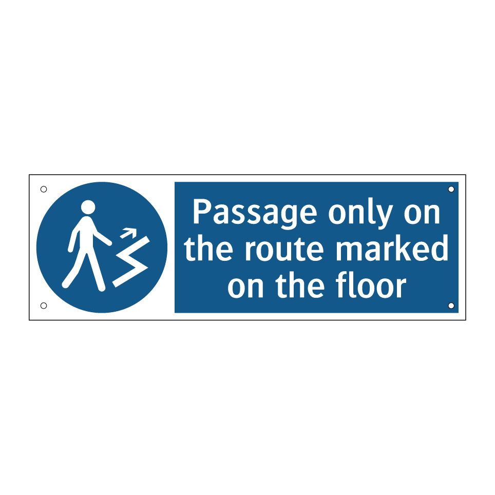 Passage only on the route marked on the floor