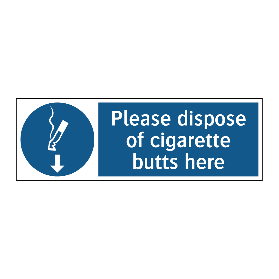 Please dispose of cigarette butts here