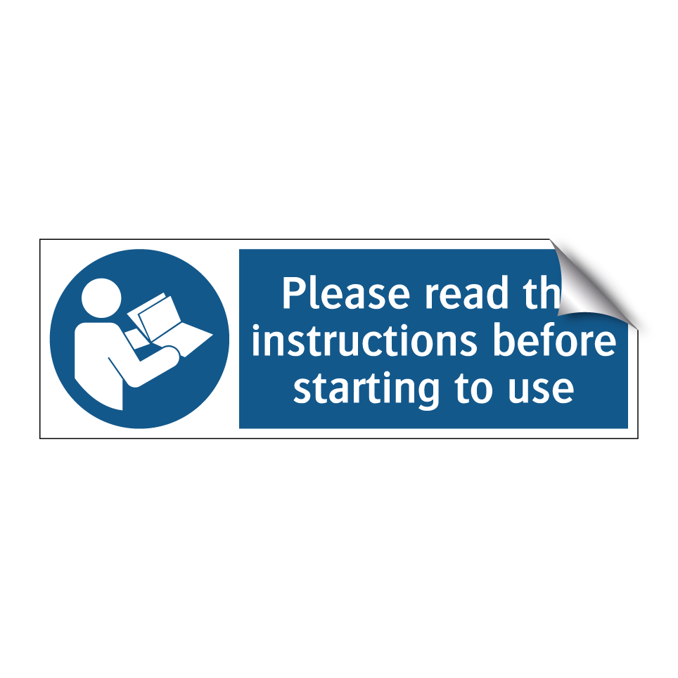 Please read the instructions before starting to use