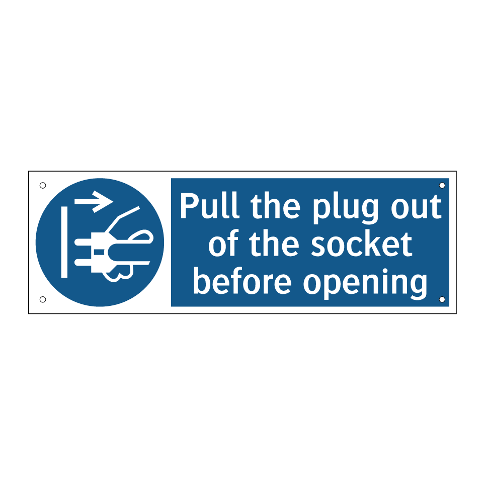 Pull the plug out of the socket before opening