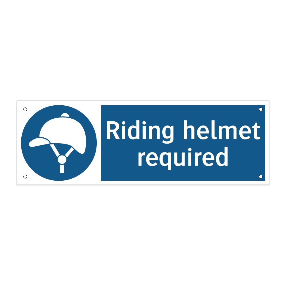 Riding helmet required