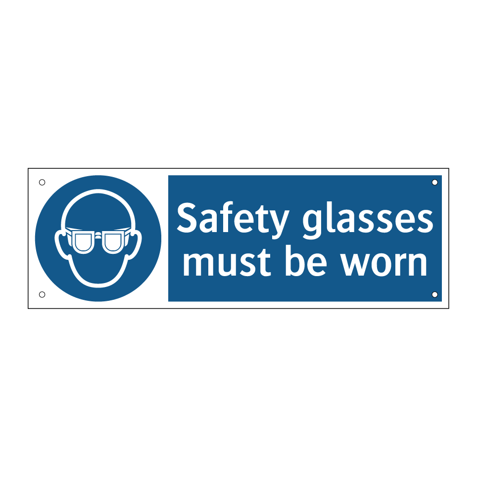 Safety glasses must be worn
