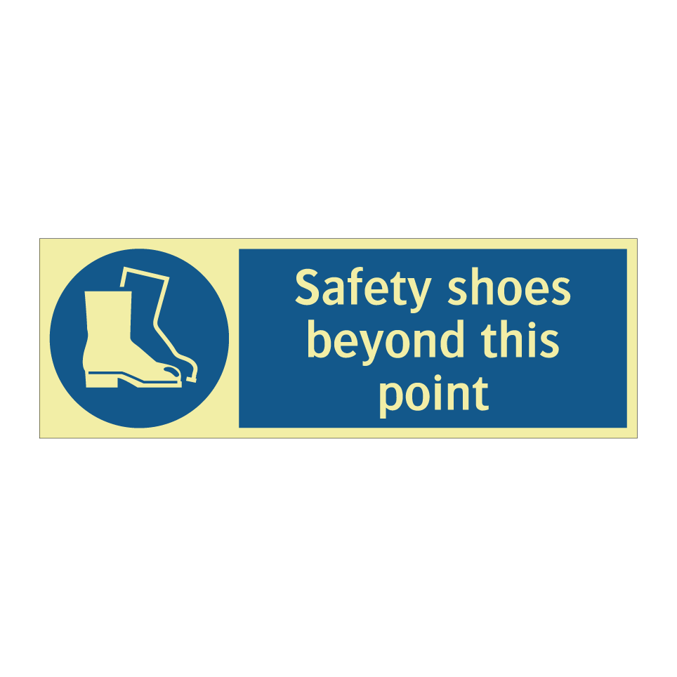 Safety shoes beyond this point