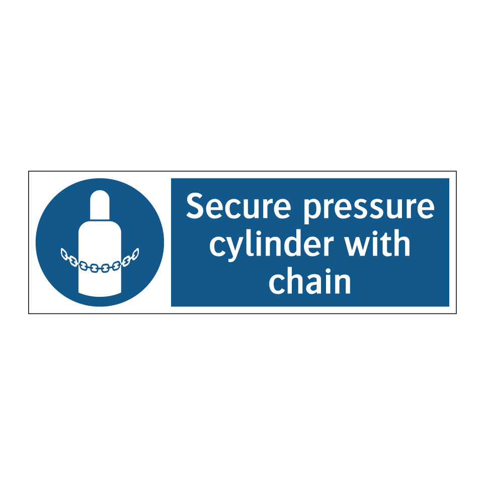 Secure pressure cylinder with chain