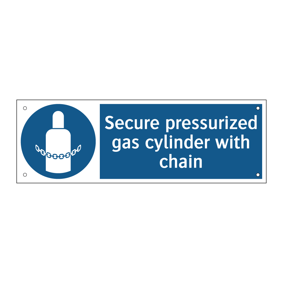 Secure pressurized gas cylinder with chain