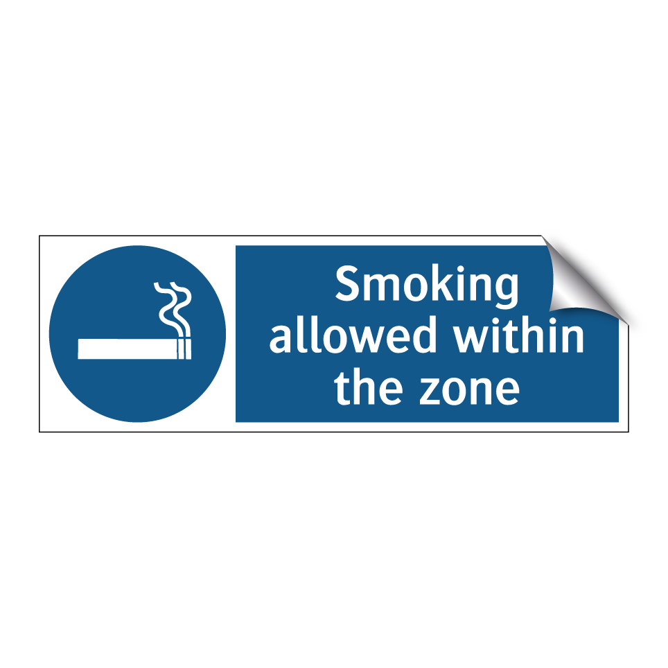 Smoking allowed within the zone