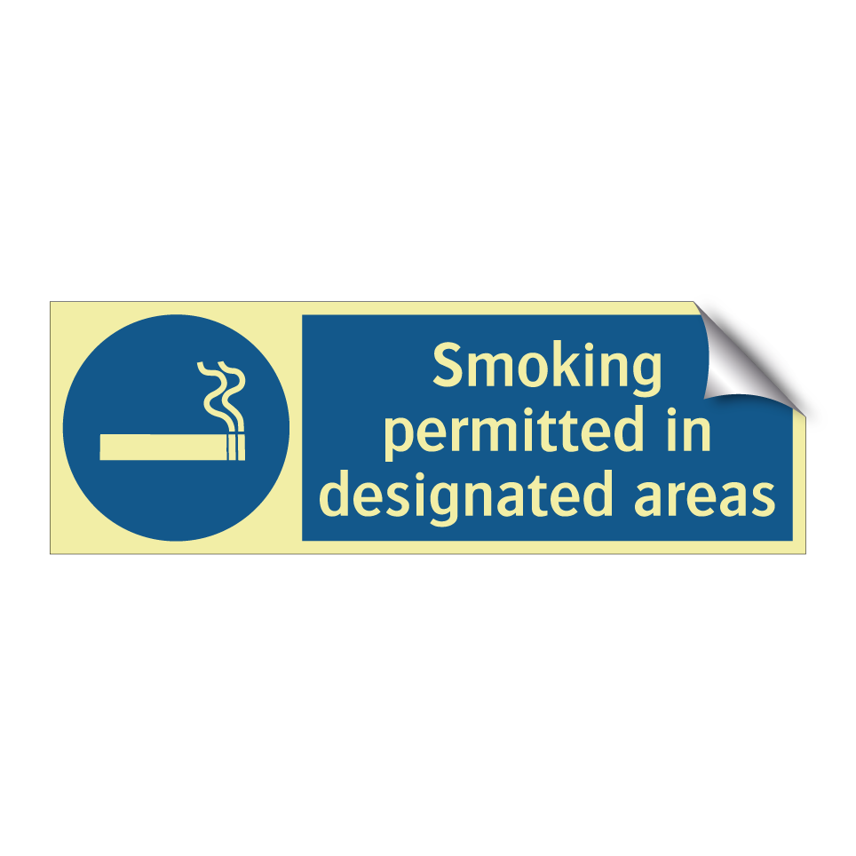 Smoking permitted in designated areas