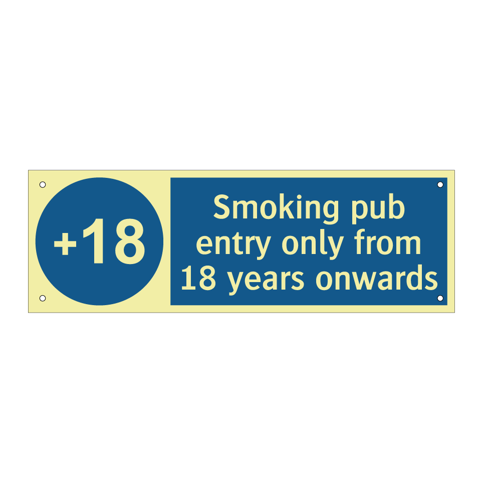 Smoking pub entry only from 18 years onwards