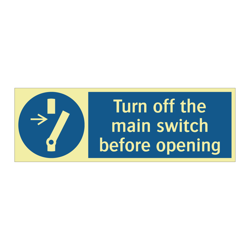 Turn off the main switch before opening