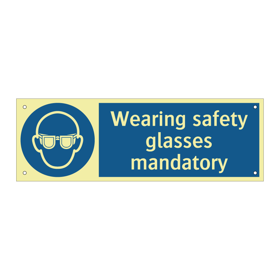 Wearing safety glasses mandatory