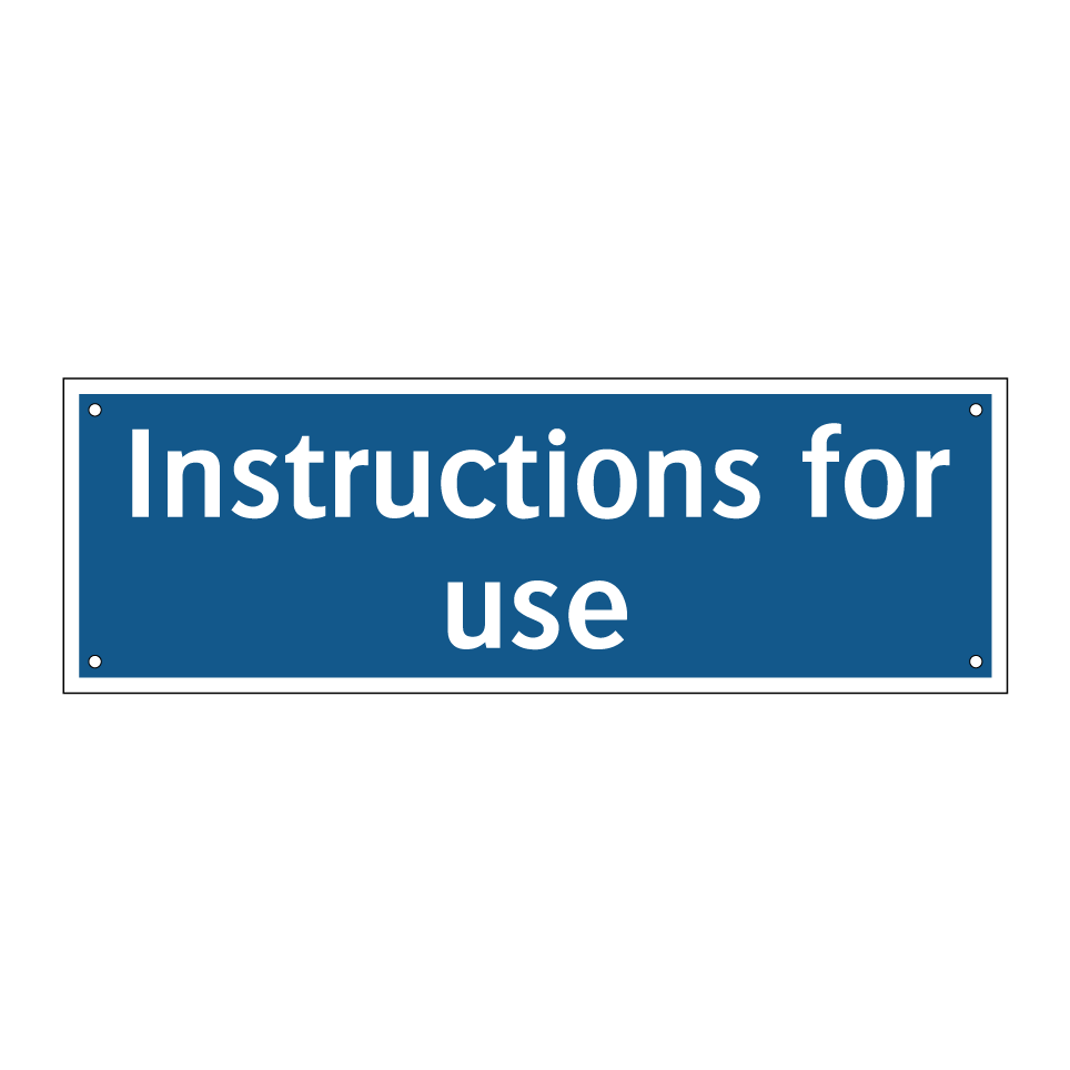 Instructions for use