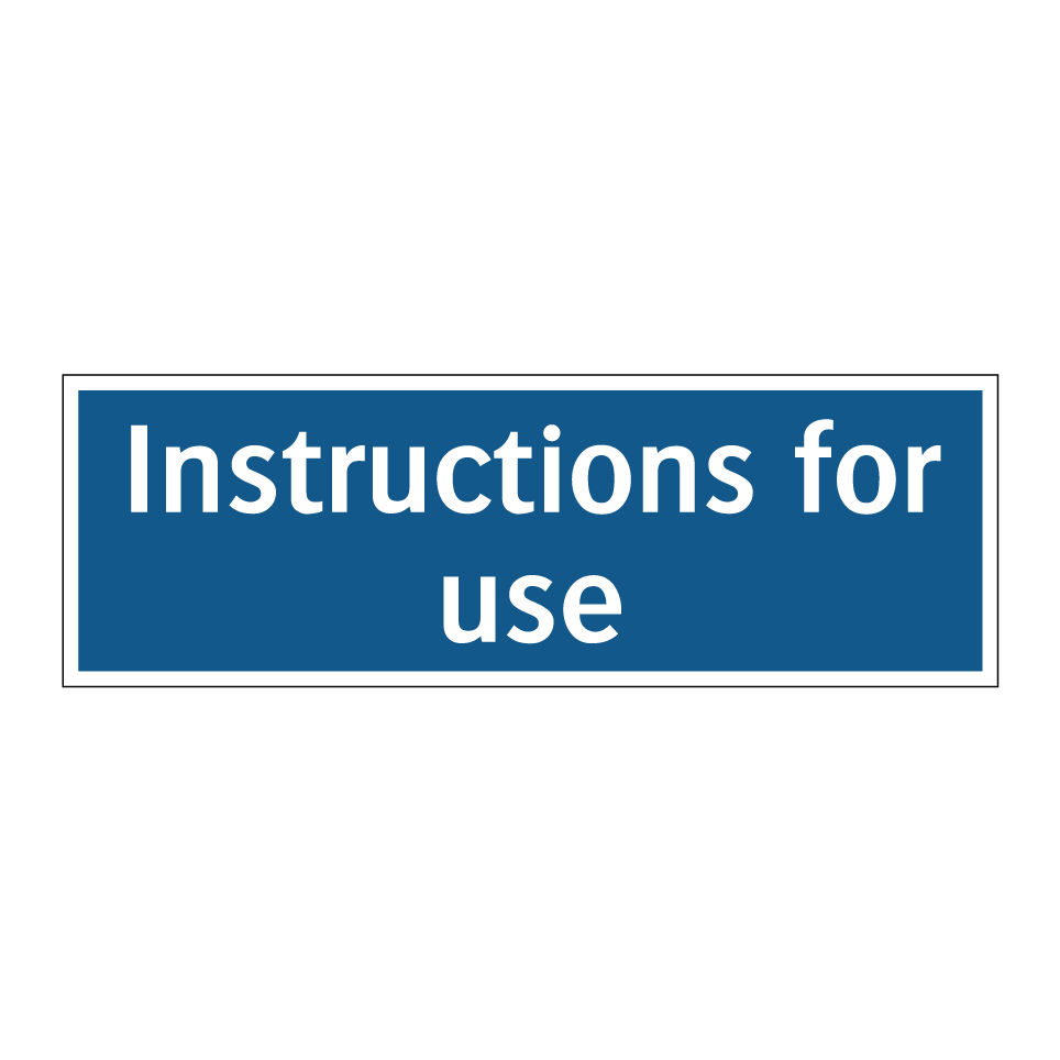 Instructions for use