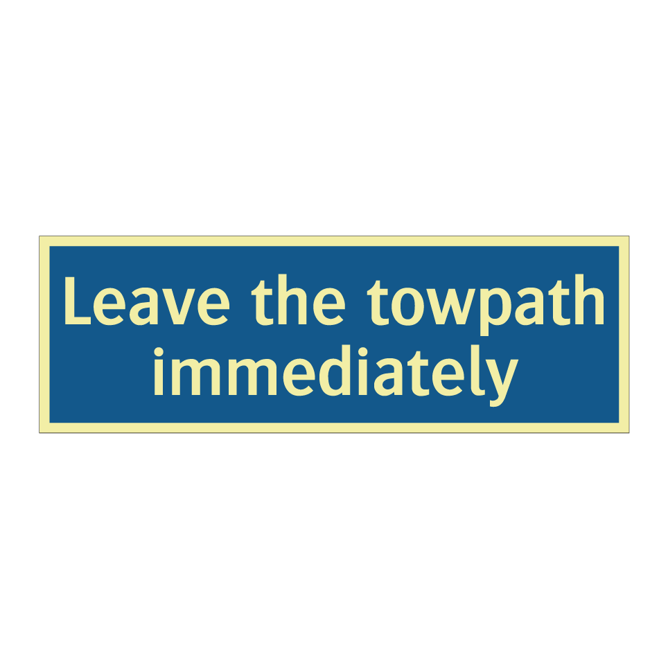 Leave the towpath immediately