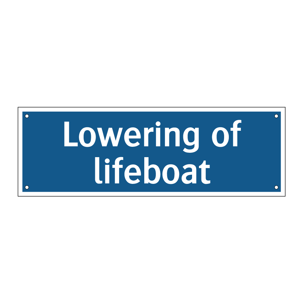 Lowering of lifeboat