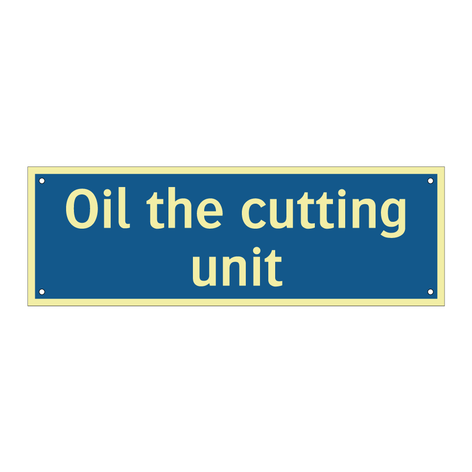 Oil the cutting unit