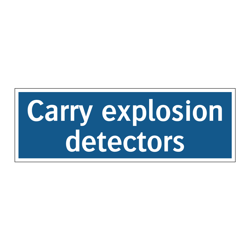Carry explosion detectors