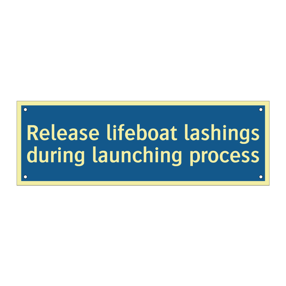 Release lifeboat lashings during launching process