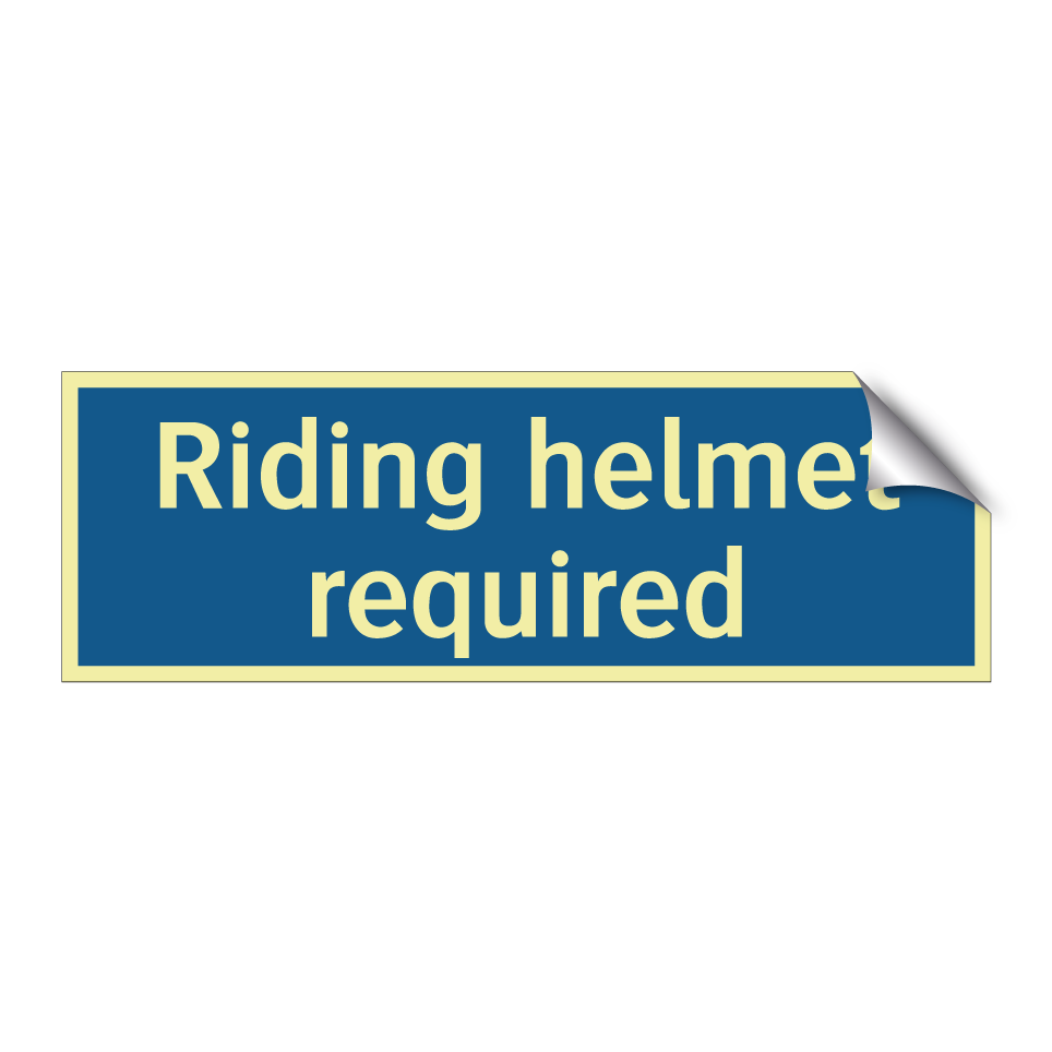 Riding helmet required