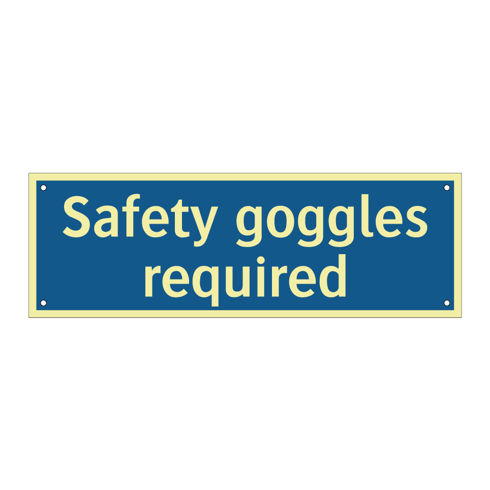 Safety goggles required