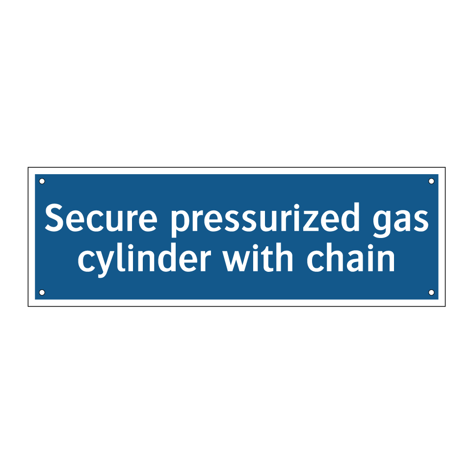 Secure pressurized gas cylinder with chain
