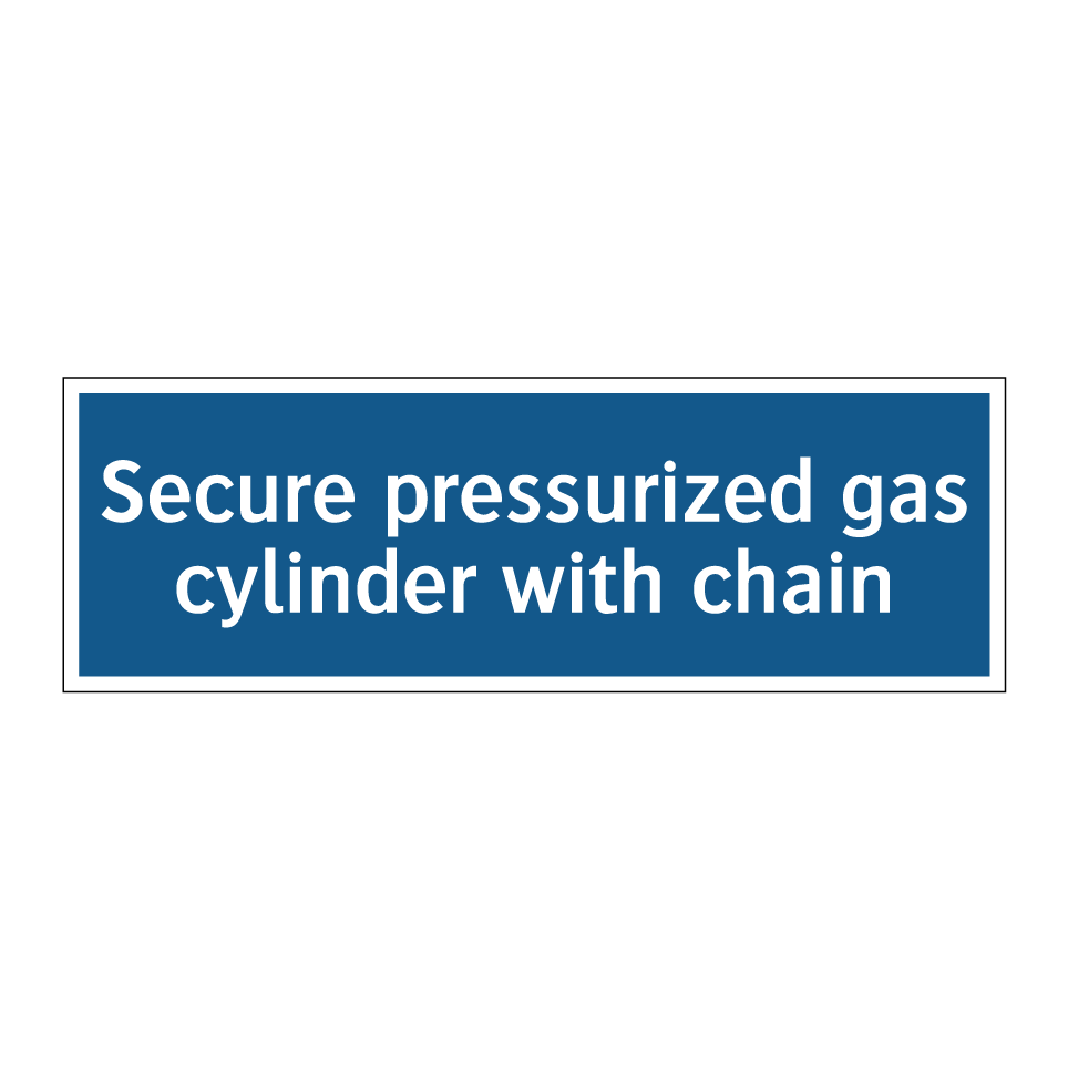 Secure pressurized gas cylinder with chain