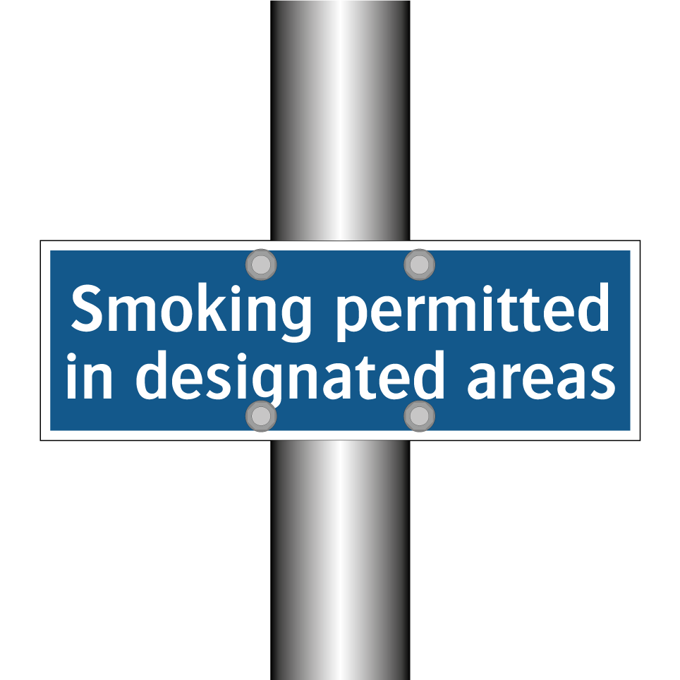 Smoking permitted in designated areas
