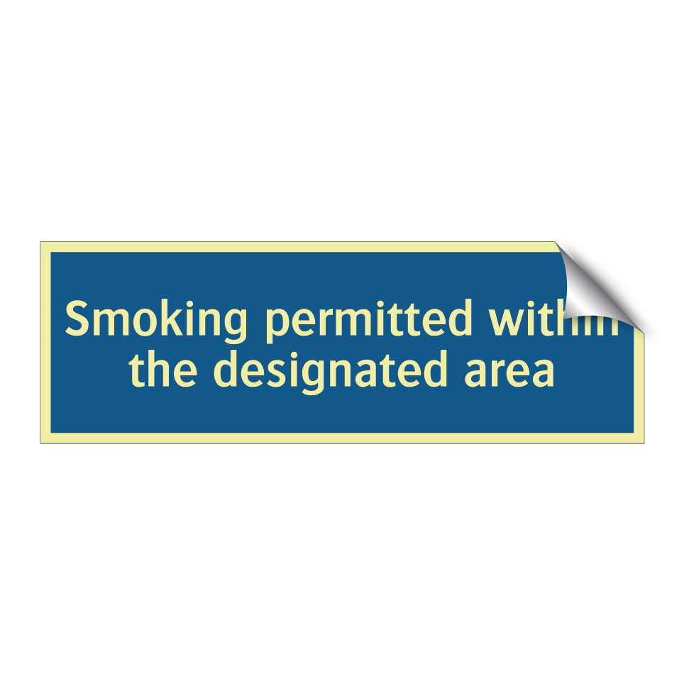 Smoking permitted within the designated area