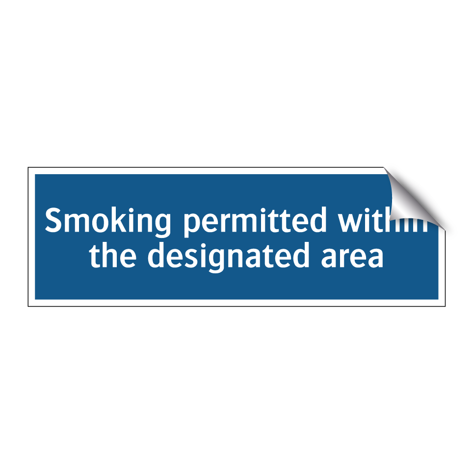 Smoking permitted within the designated area