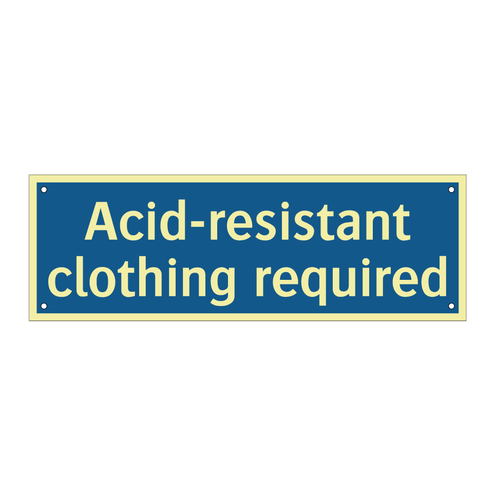 Acid-resistant clothing required