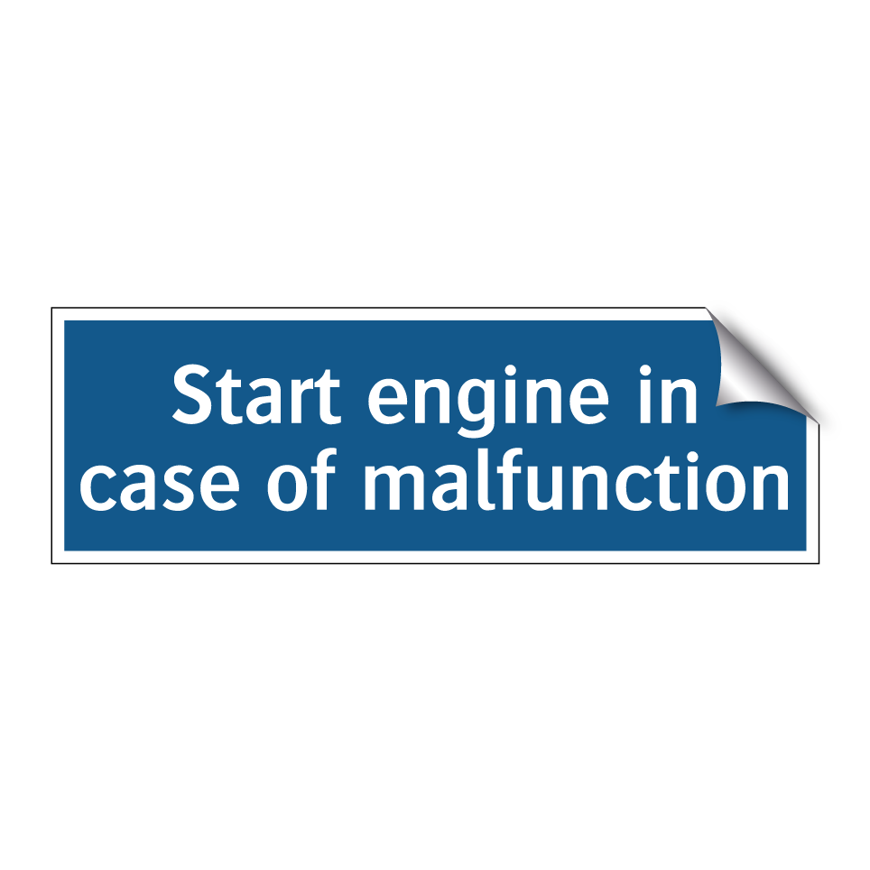 Start engine in case of malfunction
