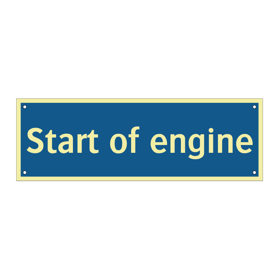 Start of engine