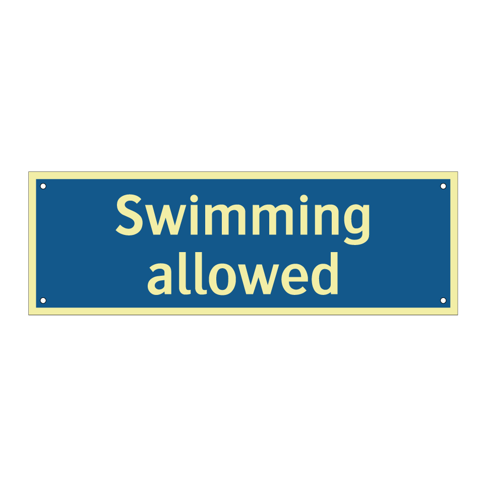 Swimming allowed