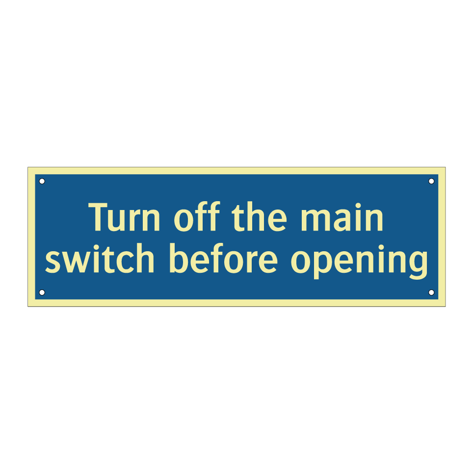 Turn off the main switch before opening