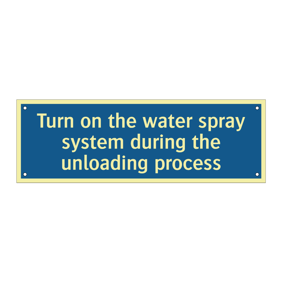 Turn on the water spray system during the unloading process