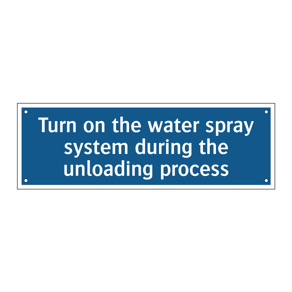 Turn on the water spray system during the unloading process