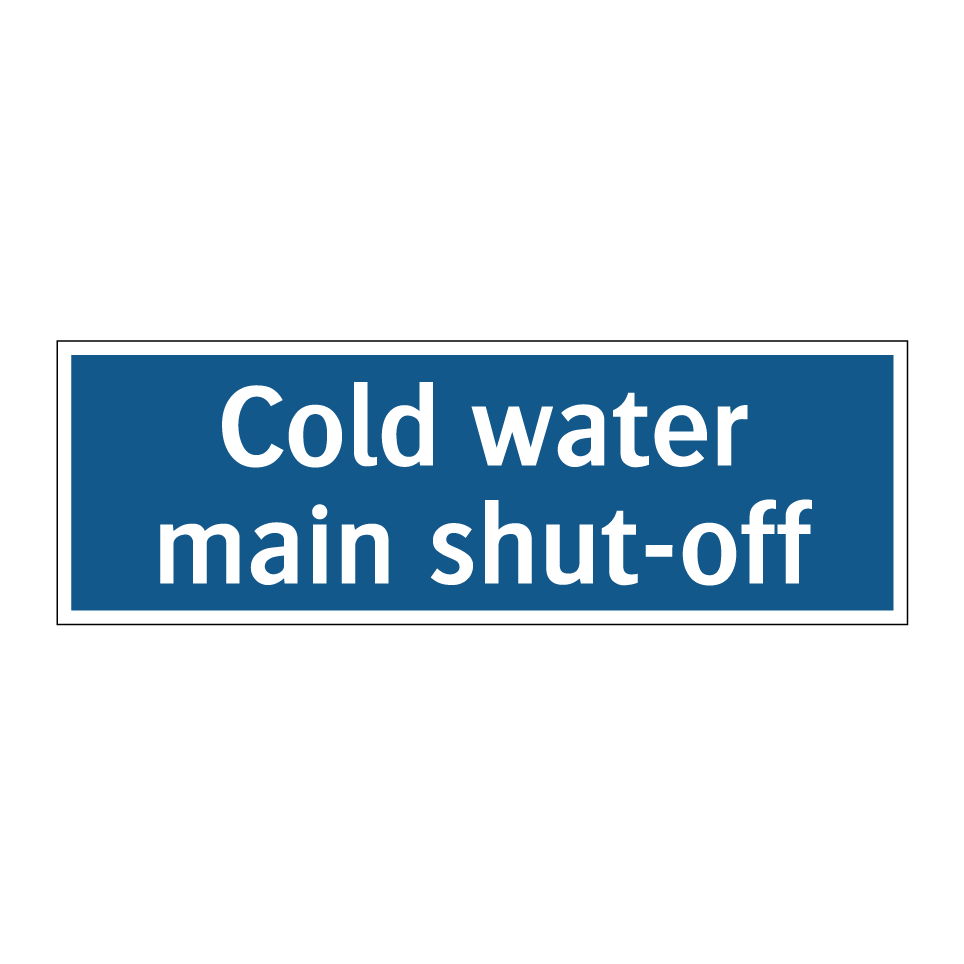 Cold water main shut-off