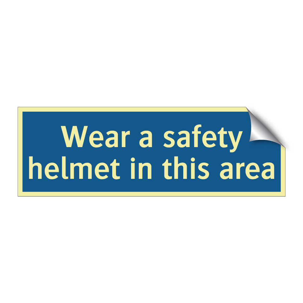 Wear a safety helmet in this area