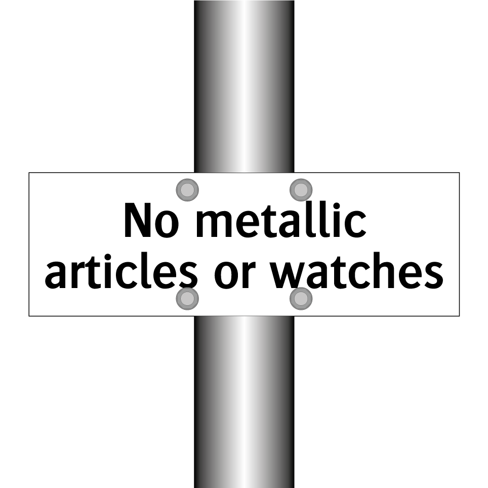 No metallic articles or watches