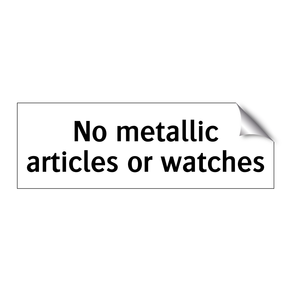 No metallic articles or watches