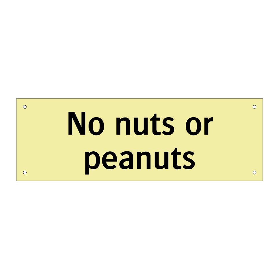 No nuts or peanuts