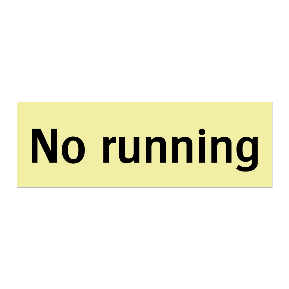 No running